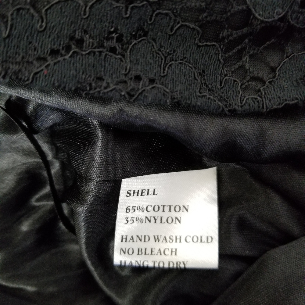 New WHY Dress Black Lace Wide Leg Tuxedo Stripe Pants With Shorts Lining Small - Picture 15 of 16